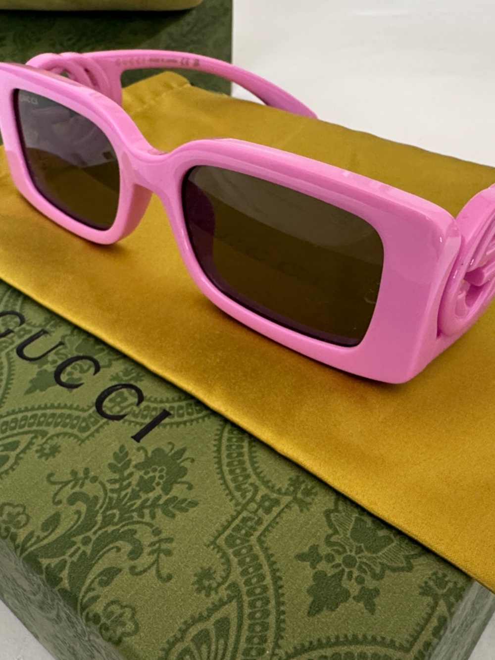 Gucci Pink Rectangle Sunglasses
